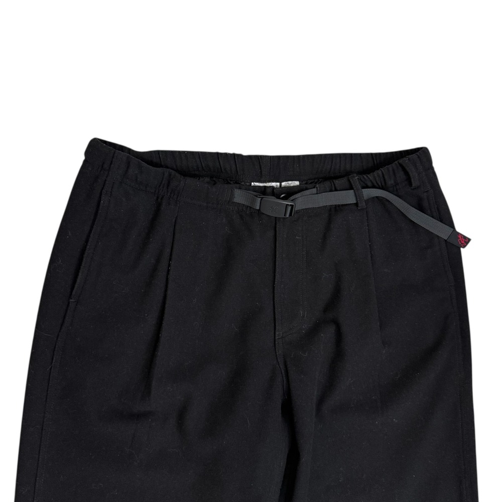 Gramicci Wool Blend Pleated Pants Black Mens Size XL Belted GMP-21F057 - Picture 2 of 8